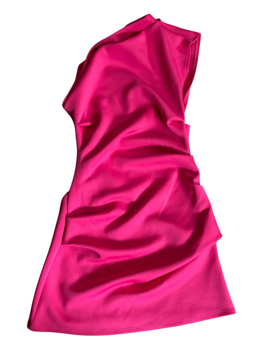 ASOS Hot Pink One-Shoulder Mini Dress